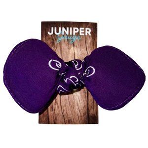 Dark Purple Paisley Rockabilly Bandana Knotted Hair Bow